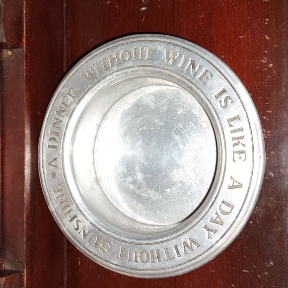 Pewter Wine Bottle Dish/Coaster Table Setting Wilton Columbia USA - Picture 2 of 9